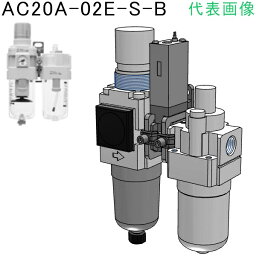 SMC　モジュラタイプエアコンビネーション （品番:AC40A-04E-S-B）（注番8629335）・（送料別途見積り,法人・事業所限定,取寄）