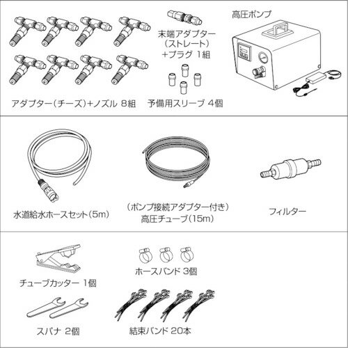 いけうち　ミスト噴霧キット　COOLKIT‐D　（水道直結高圧ポンプタイプ） （品番:COOLKIT-D）（注番1998631）・（法人・事業所限定,直送元） 3