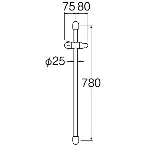 SANEI　スライドバー （品番:W5851S-MC-780）（注番1675352）・（送料別途見積り,法人・事業所限定,取寄） 2