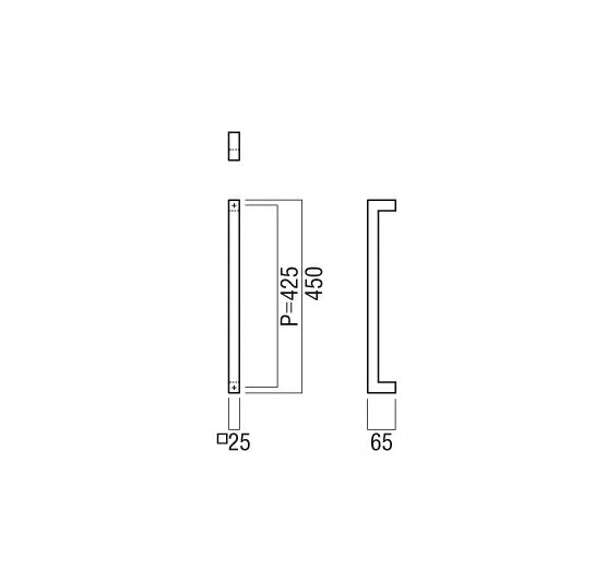 ユニオンドアハンドル　押し棒タイプ　品番：G1171-01-023-L450(直送品、扉厚：8~22mm,ご指示下さい。) 2