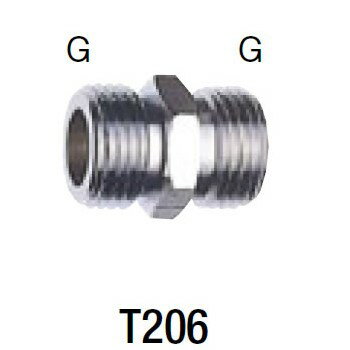 SANEI 品番：T206-20 平行ニップル サンエイ・三栄水栓製作所