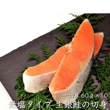 【無塩タイプ】生銀鮭の切身（一切れ60g×10）（冷凍便）[メール便：不可]
