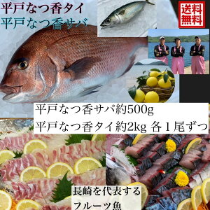 青空レストラン フルーツ魚 送料無料　平戸なつ香サバ 約500g 1尾平戸なつ香タイ　約2kg 1尾刺身 青空レストラン長崎を代表する フルーツ 魚 鯛 活〆　みかん　オレンジ　母の日ギフト