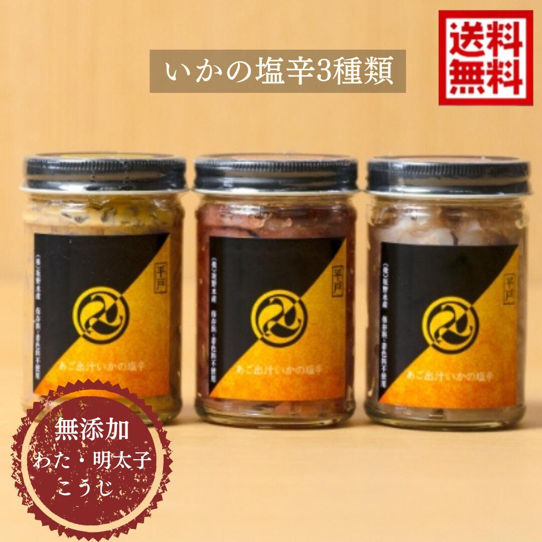 無添加 長崎の イカの塩辛 3種類 送