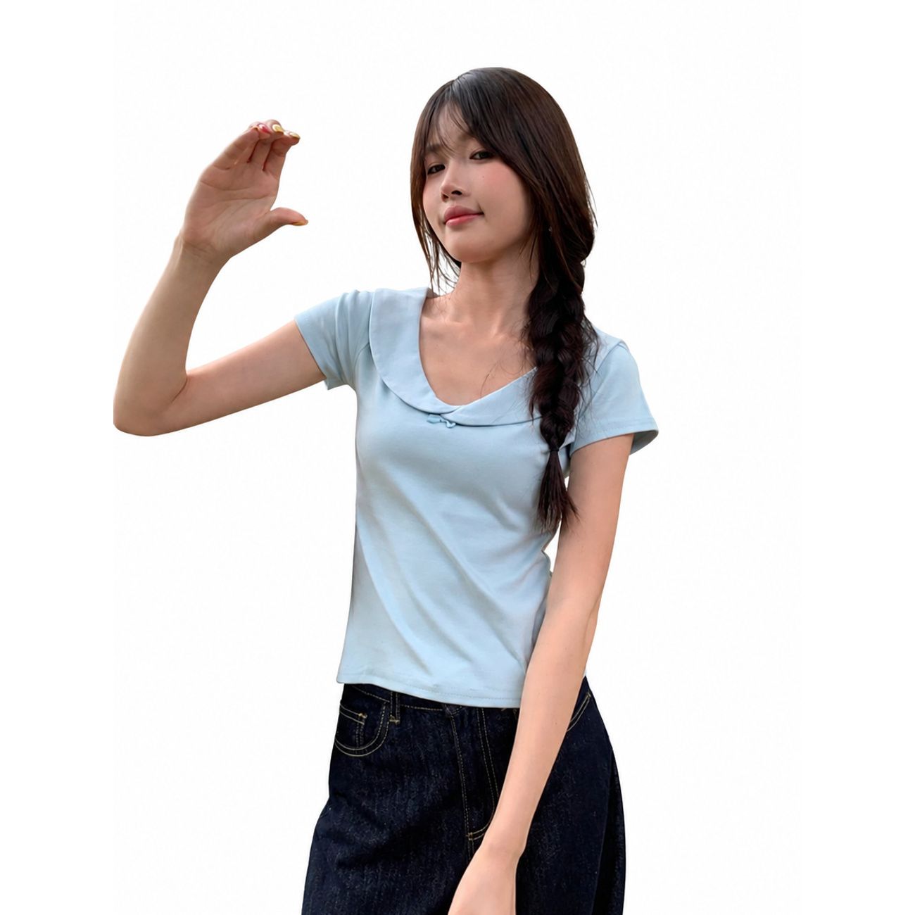 樂天商城 - 【着痩せ】セーラーカラー Tシャツ レディース 半袖 カットソー トップス スリム タイト フィット 襟付き 丸襟 ビッグカラー リボン ストレッチ 伸縮性 柔らか 涼しい 夏服 春 夏 大人可愛い フェミニン ガーリー レトロ 細見え 美ライン 無地 シンプル デート