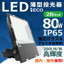 2台セット 投光器 屋外 LED 80W IP65 防水防塵 広角120度 ledライト led投光器 LED投光機 工場 ガレージ 駐車場 街灯 看板 集魚灯 作業灯 防犯 防災 舞台照明 船舶 ポータブル投光器 ACコード付 屋内 屋外 照明 外灯 キャンプ 夜釣り ナイター 省エネ PSE 送料無料 1年保証