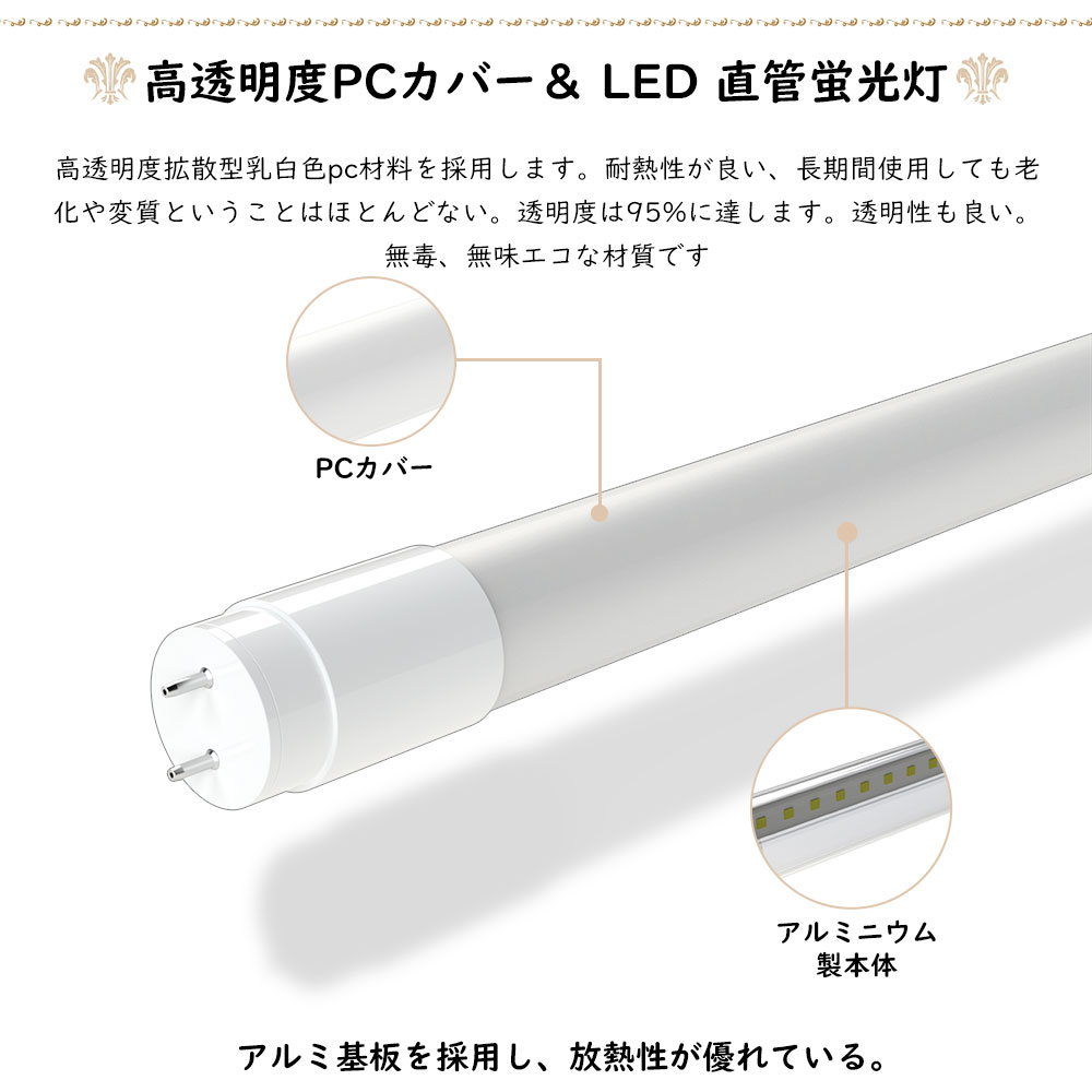 LED蛍光灯 20W形 直管 昼白色5000k 高輝度1800lm 両側給電 消費電力9W G13 T8 LED グロー式工事不要 蛍光灯 58cm 20形 20W型 直管LED蛍光灯 20形 LED 蛍光灯 20W形 直管 蛍光灯 直管LEDランプ 20形 58cm 580mm LEDランプ LED照明 省エネ 施設照明 店舗照明 照明 屋内照明