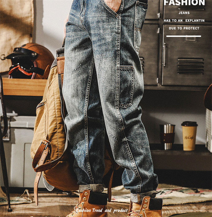 デニムパンツ カーゴパンツ メンズ イージーパンツ チノパン ボトムス 大きいサイズ ゆったり カジュアル おしゃれ メンズファッション レトロ 春秋 送料無料