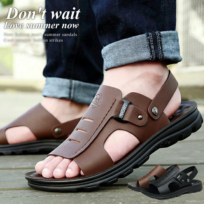 size24~27cmサンダル メンズ メンズ アウトドアサンダル 軽量 夏用 歩きやすい 蒸れない 人気 通気 防滑 おしゃれ サンダル ビジネス メンズ 夏用サンダル オフィスサンダル ファッション カジュアルシューズ 軽量 通気 幅広い(4)