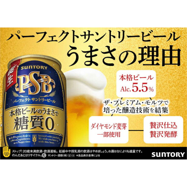 2022年1月25日以降発送予定予約販売送料無料サントリーパーフェクトサントリービールPSB500mltimes;48本(2ケース)糖質ゼロ糖質0ビール類【送料無料※一部地域は除く】