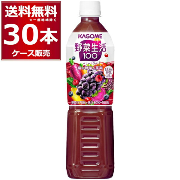 カゴメ 野菜生活100 ベリーサラダ ペットボトル 720ml×30本(2ケース) 