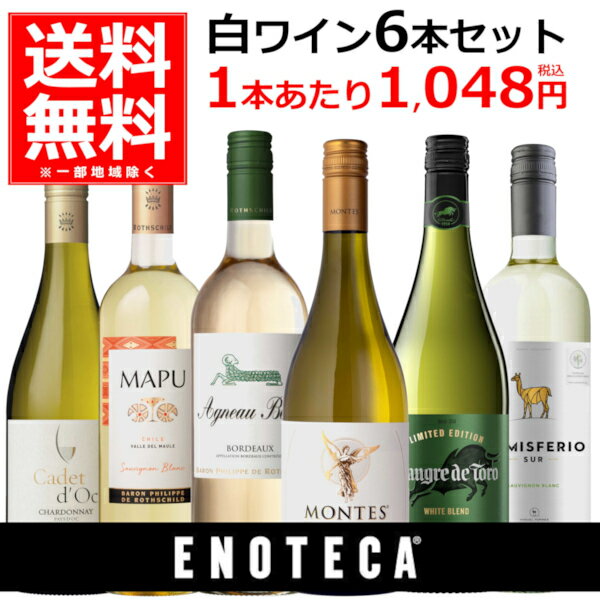 白ワイン セット 送料無料 飲み比べ エノテカ セレクト 名門ワイナリーが造る 白ワイン 6本セット 750ml×6本(1ケース) フランス スペイン チリ 母の日 父の日 【送料無料※一部地域は除く】