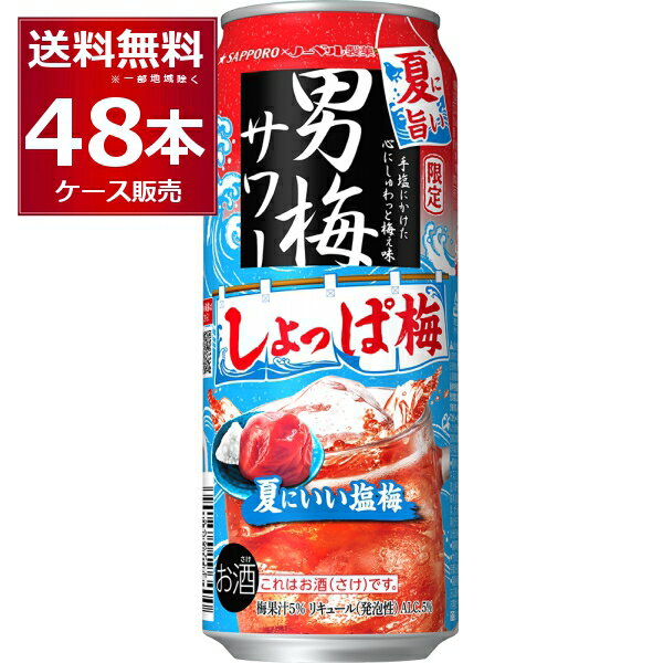 賞味期限 2024年5月 【訳あり】 数量限定 サッポロ 男梅サワー 通のしょっぱ梅 500ml×48本(2ケース) 在庫処分 特価 訳アリ アウトレット 季節品 限定品 チューハイ RTD 【送料無料※一部地域は除く】