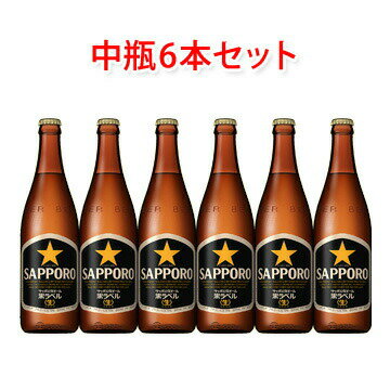 サッポロ 生ビール 黒ラベル 中瓶 ビール 500ml 6本セット 