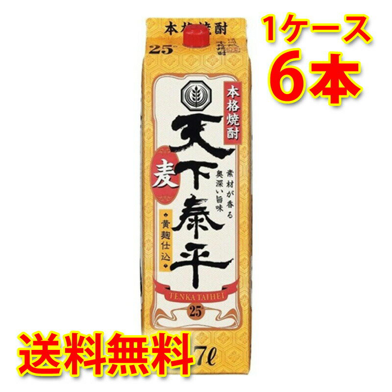 麦焼酎 天下泰平 25度 パック 2.7L 2700ml 麦 本格麦焼酎 焼酎 6本 1ケース 送料無料 北海道 沖縄は送料1000円加算 代引不可 同梱不可 日時指定不可