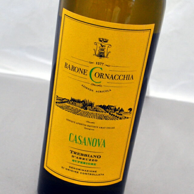 [6本送料半額]トレッビアーノ・ダブルッツォ・スペリオーレ[2020]白ワインアジエンダ　アグリカーラ　バローネ・コルナッキア白ワイン・イタリアTrebbiano d'Abruzzo SuperioreAzienda Azienda Agricola Barone Cornachia【アブルッツオ州】