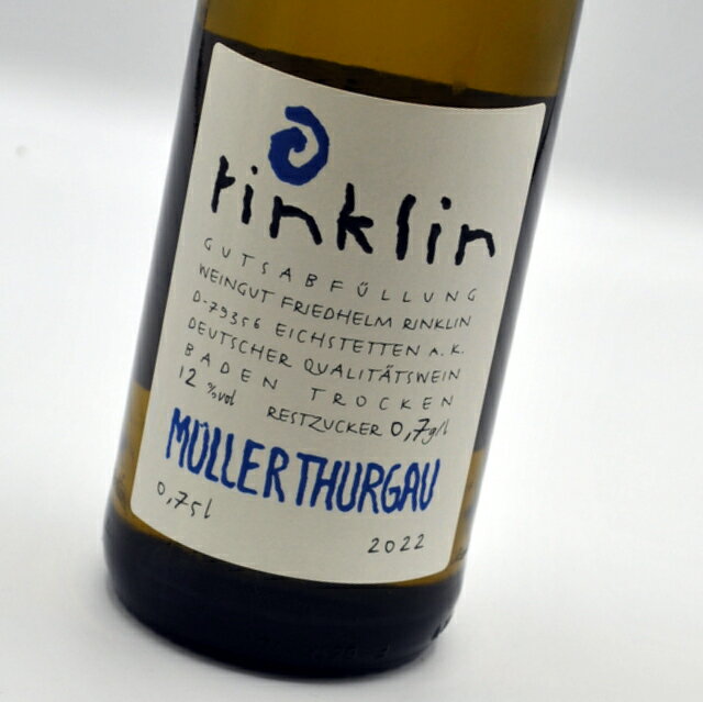 ミュラー・トゥルガウ　トロッケン[2022]リンクリン白ワイン・ドイツ・バーデンMuller-Thurgau TrockenRinklin