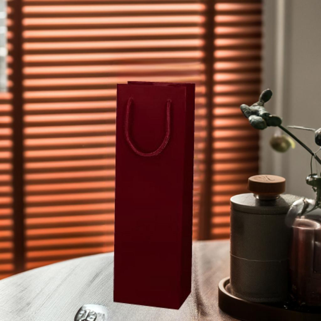 ワイン 紙袋 FLEXグロスPマロン PP加工 (当店ワイン等購入の方に限る)