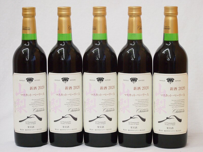 山梨県産マスカット・ベーリー5本セットA赤ワイン(中重口)750ml×5