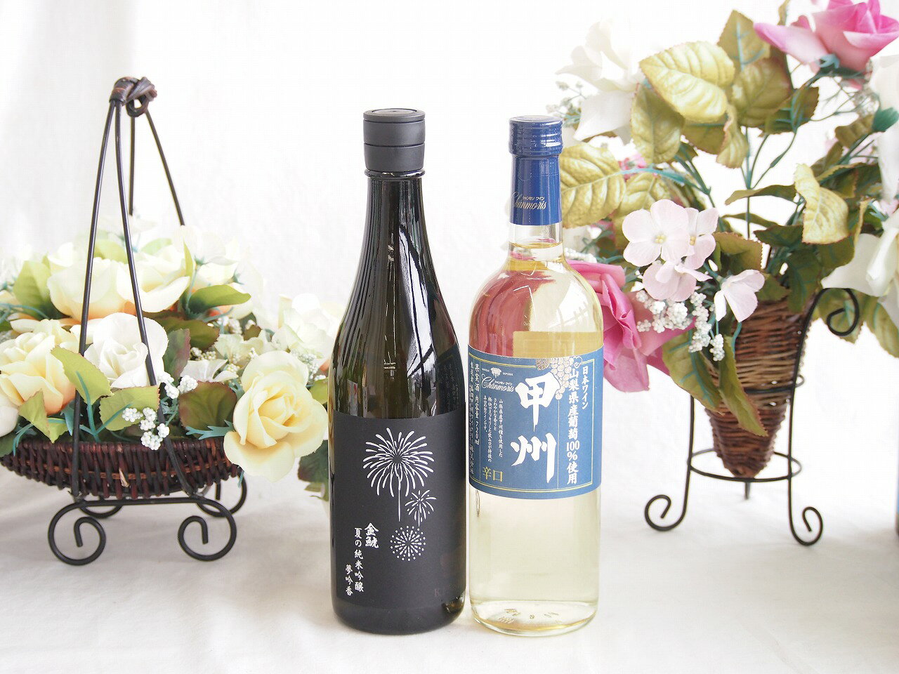 夏の純米吟醸酒と国産ワインセット(山梨県産葡萄100％使用 甲州 辛口白ワイン 辛口(山梨県)720ml金鯱 夏の純米吟醸夢吟醸(愛知県)720ml