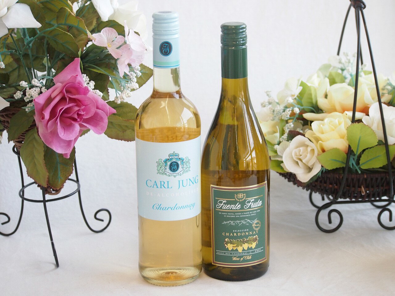 世界で香り愛される白葡萄シャルドネワイン2本セット(フエンテ フルータ(チリ) カールユング脱アルコール(ドイツ)) 750ml×2本