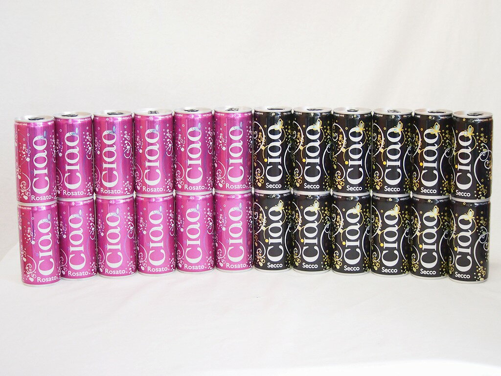 飲みきりイタリアワイン缶24本セット(チャオ ビアンコ 辛口微発泡白ワイン チャオ ロザート やや辛口微発泡ロゼワイン) 200ml×24本のサムネイル