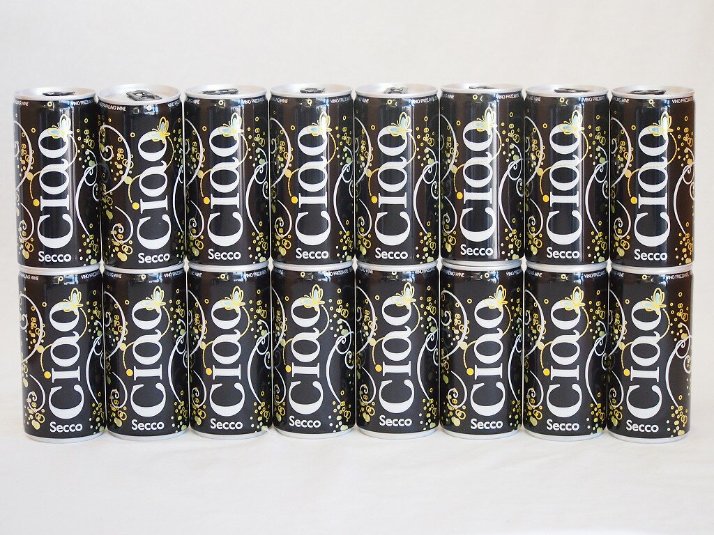 楽天贈り物本舗じざけや【最大2000円オフクーポン27日1:59迄】飲みきりイタリアワイン缶16本セット（チャオ ビアンコ 辛口微発泡白ワイン） 200ml×16本