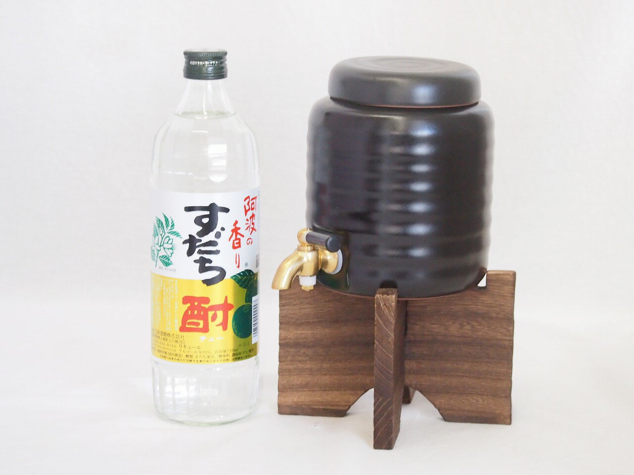 本格焼酎サーバー1000cc(18cm×24cm 1kg)セット日新酒類 阿波の香りすだち酎 (徳島県) 720ml×1本