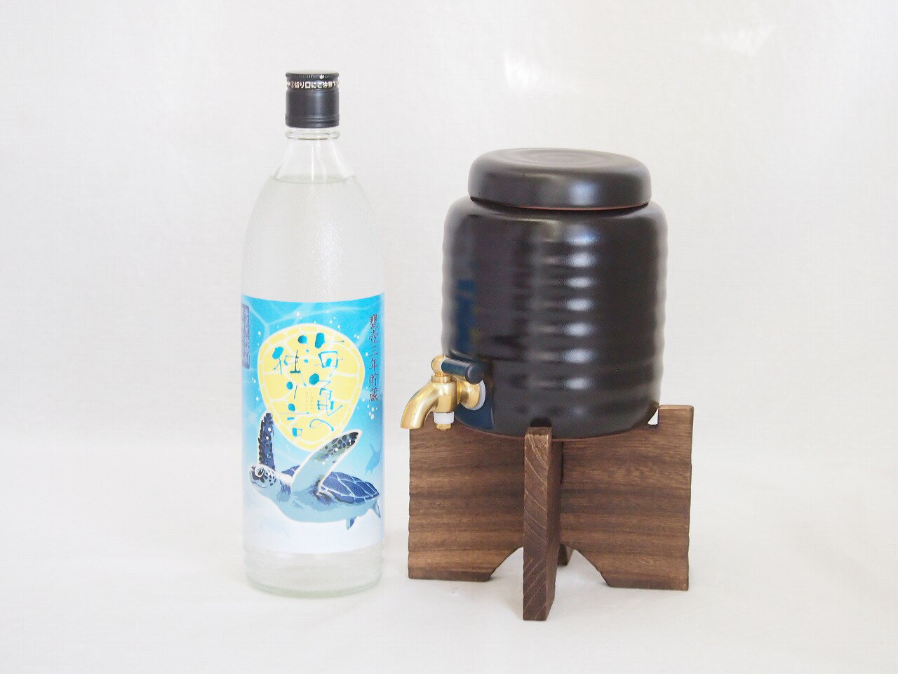 本格焼酎サーバー1000cc(18cm×24cm 1kg)セット奄美酒造 黒糖焼酎 海亀の独り言 (鹿児島県) 900ml×1本
