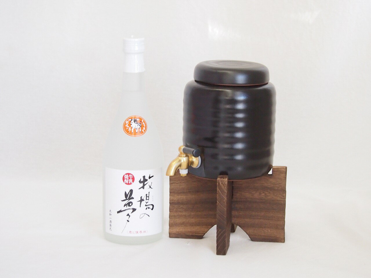 本格焼酎サーバー1000cc(18cm×24cm 1kg)セット牛乳焼酎 牧場の夢(熊本県) 720ml×1本