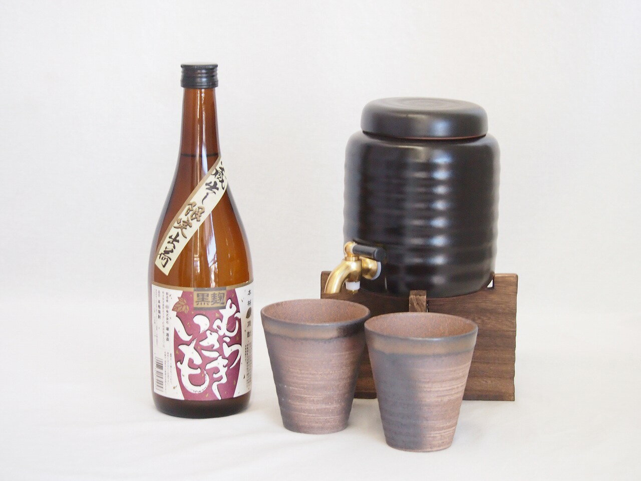 本格焼酎サーバー1000cc 18cm 24cm 1kg 三重県萬古焼き備前金彩ペアカップ 200ml 2個 堤酒造 本格芋焼酎 黒麹むらさきいも 熊本県 720ml 1本