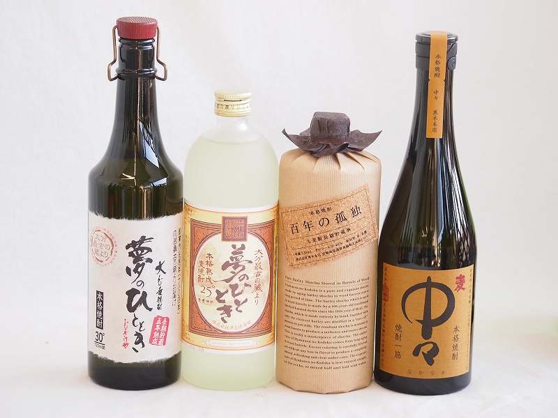楽天贈り物本舗じざけや【最大2000円オフクーポン27日1:59迄】プレミアム焼酎4本セット 麦焼酎夢のひととき30°（大分県）720ml麦焼酎夢のひととき25°（大分県）720ml麦焼酎百年の孤独40°（宮崎県）720ml麦焼酎中々25°（宮崎県）720ml