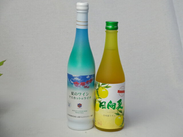 セール!フルーツなお酒福袋セット(日向夏リキュール、夏ワインマスカットとライチ)500ml×2本