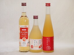 りんご酒3本セット(りんごはじめましたりんご梅酒 アップルワイン 信州のりんごワイン) 500ml×3本