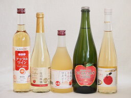 りんご酒5本セット(余市産りんご北海道シードル 青森弘前市産シードル 信州林檎シードル アップルワイン 信州のりんごワイン) 750ml×1本 500ml×4本