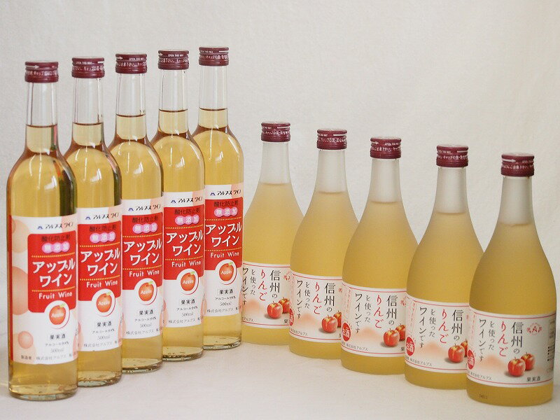 りんごワイン10本セット(アップルワイン 信州のりんごワイン) 500ml×10本