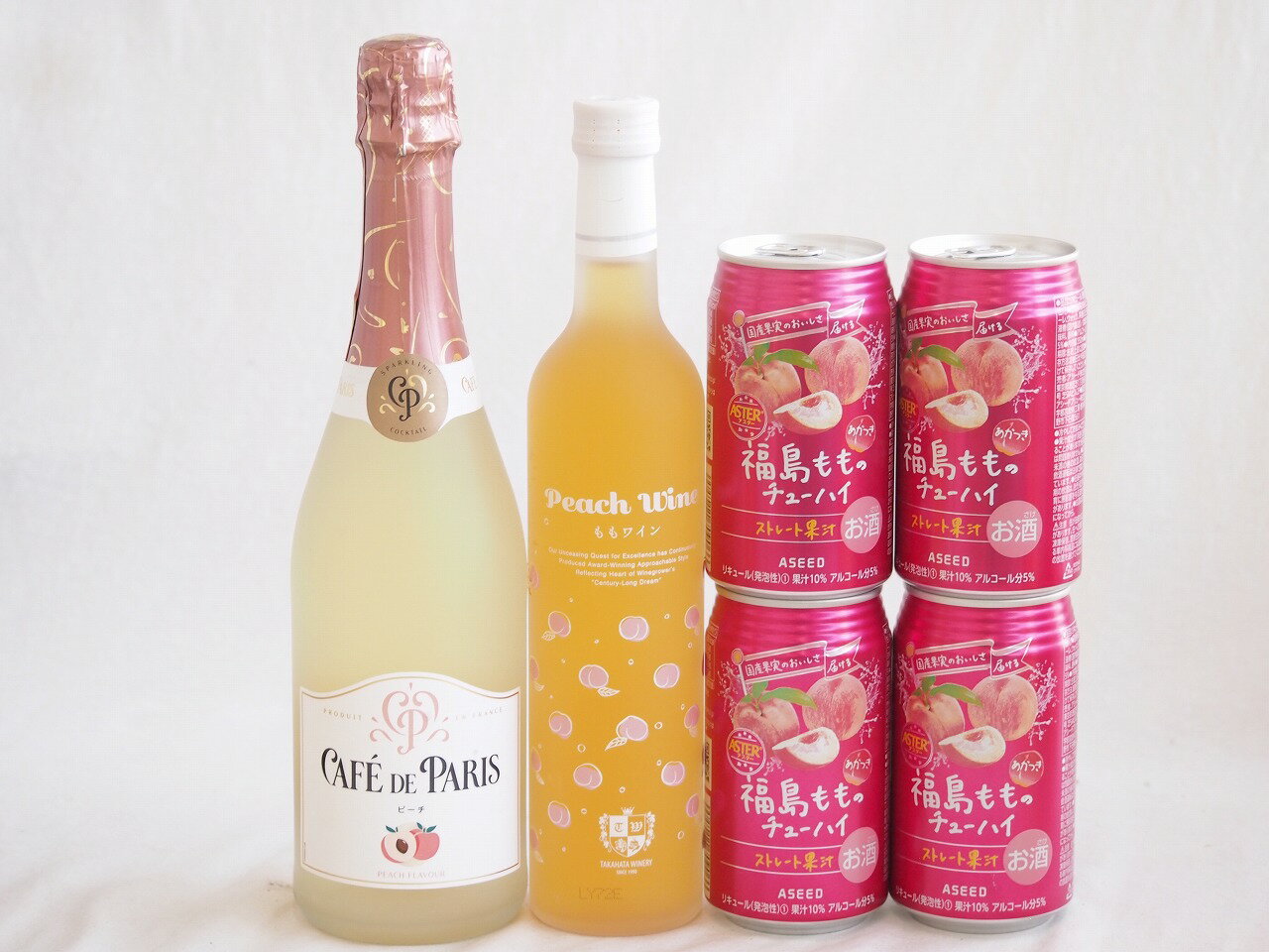 桃の果実感6本セット(高畠ももワイン7度(山形県) カフェド パリ ピーチスパークリングワインやや甘口6..