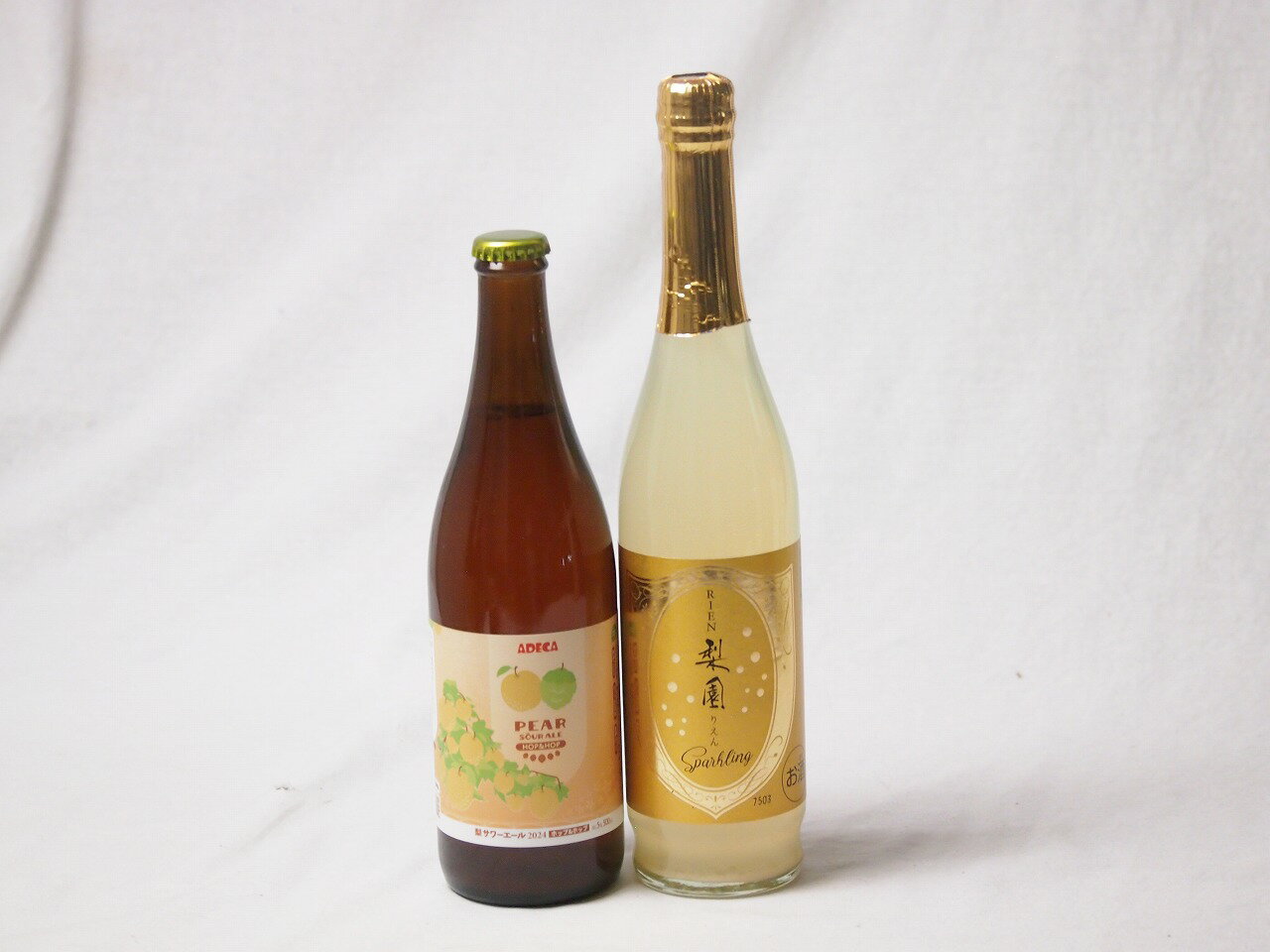 梨の果汁感たっぷり2本セット(アデカ 梨サワーエールホップ＆ホップ5度(千葉県) 老松酒造 梨園スパーク..