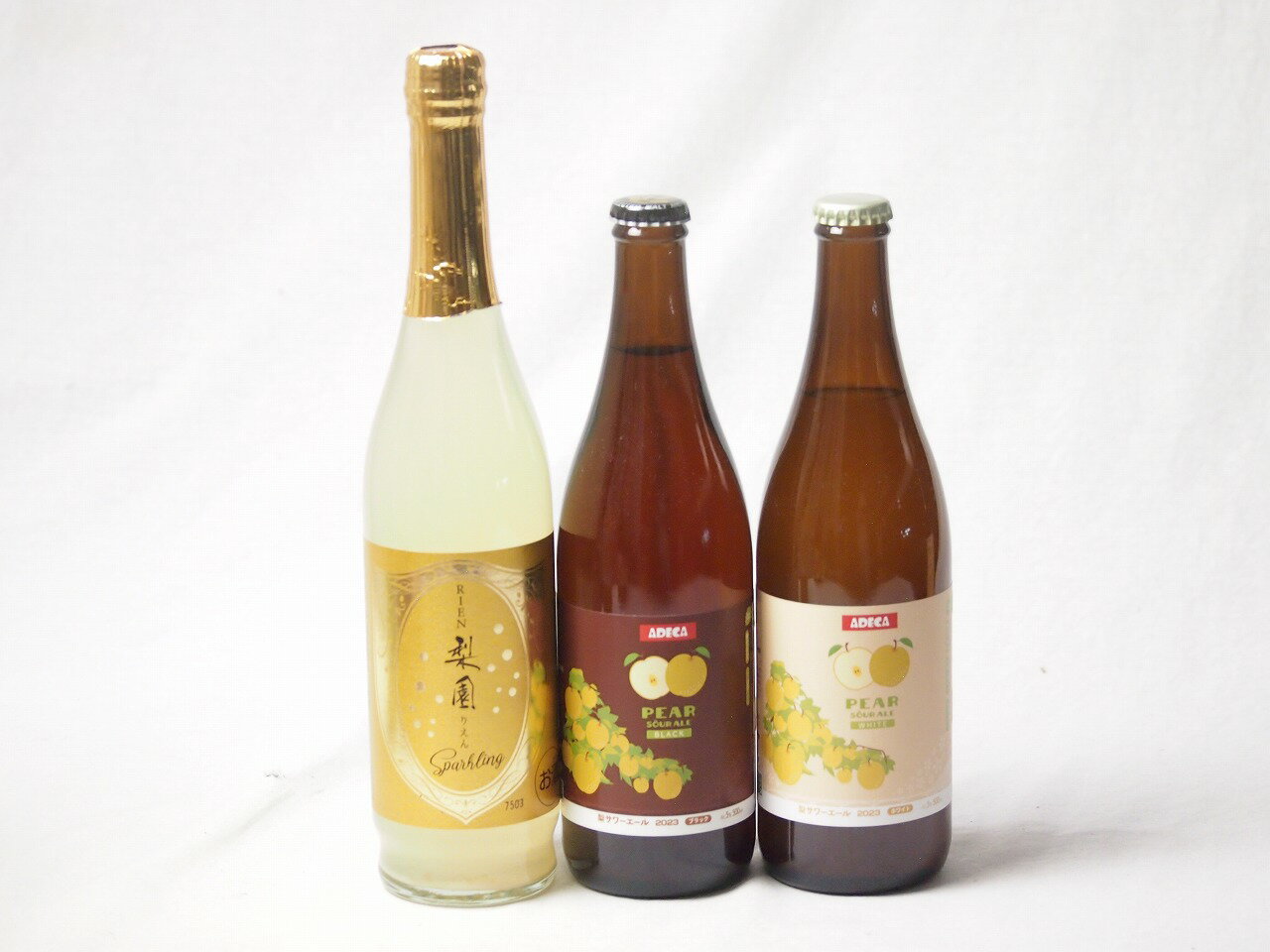 梨の果汁感たっぷり3本セット(アデカ 梨サワーエールホワイト5度(千葉県) アデカ 梨サワーエールブラッ..