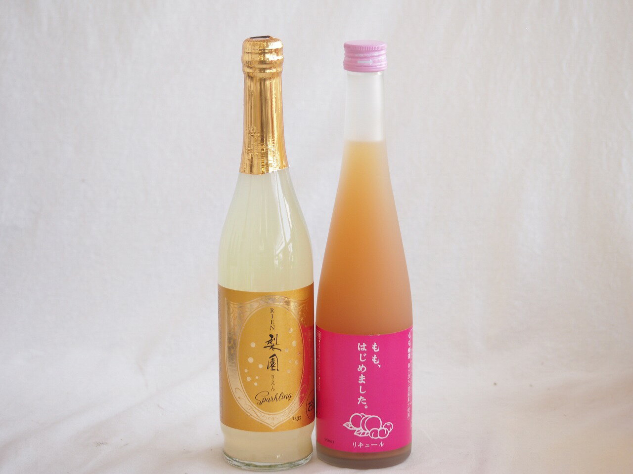 果物リキュール桃×梨特集2本セット(老松酒造 梨園スパークリング6度(大分県) 篠崎 ももはじめました も..