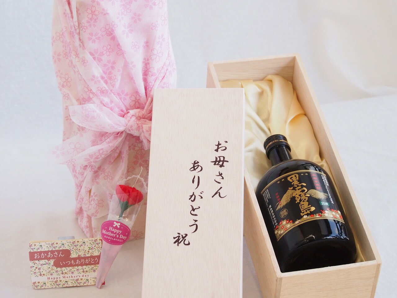 霧島 芋焼酎 母の日 お母さんありがとう木箱セット 霧島酒造 芋焼酎 黒霧島（宮崎県） 720ml 母の日カードとカーネイション付