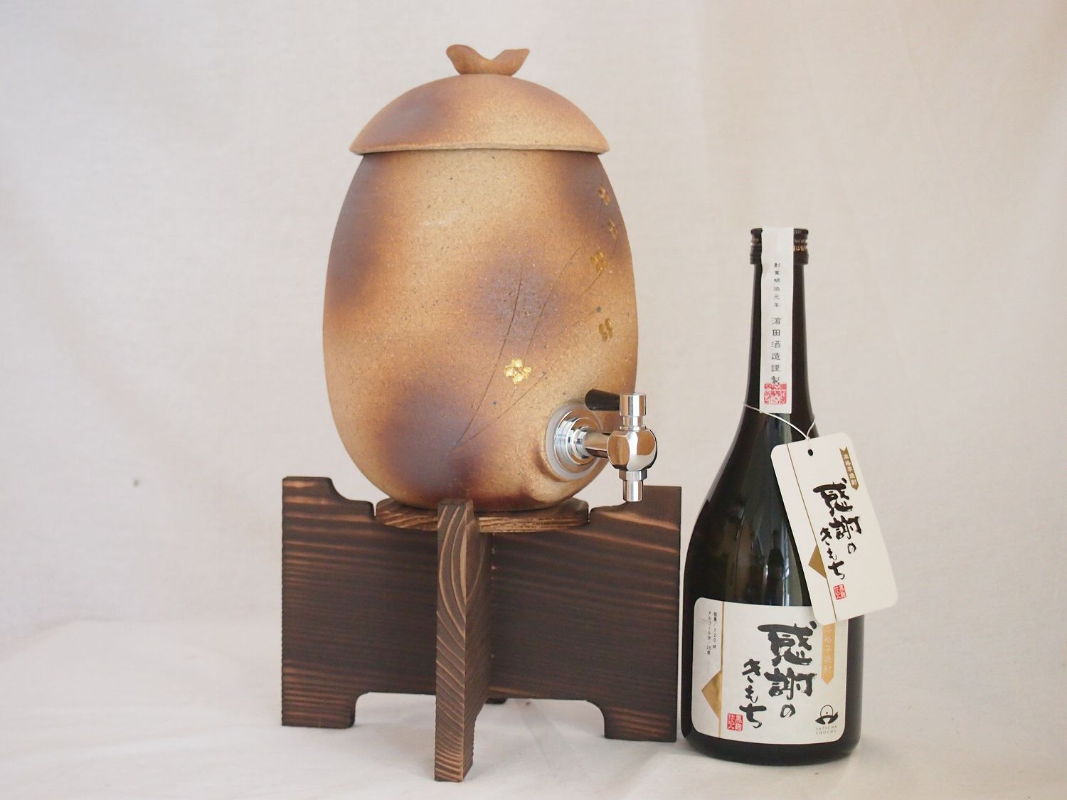 信楽焼・明山窯 焼酎サーバー 火色金小紋 2200cc 滋賀県 芋焼酎 濱田酒造 結 720ml 鹿児島 