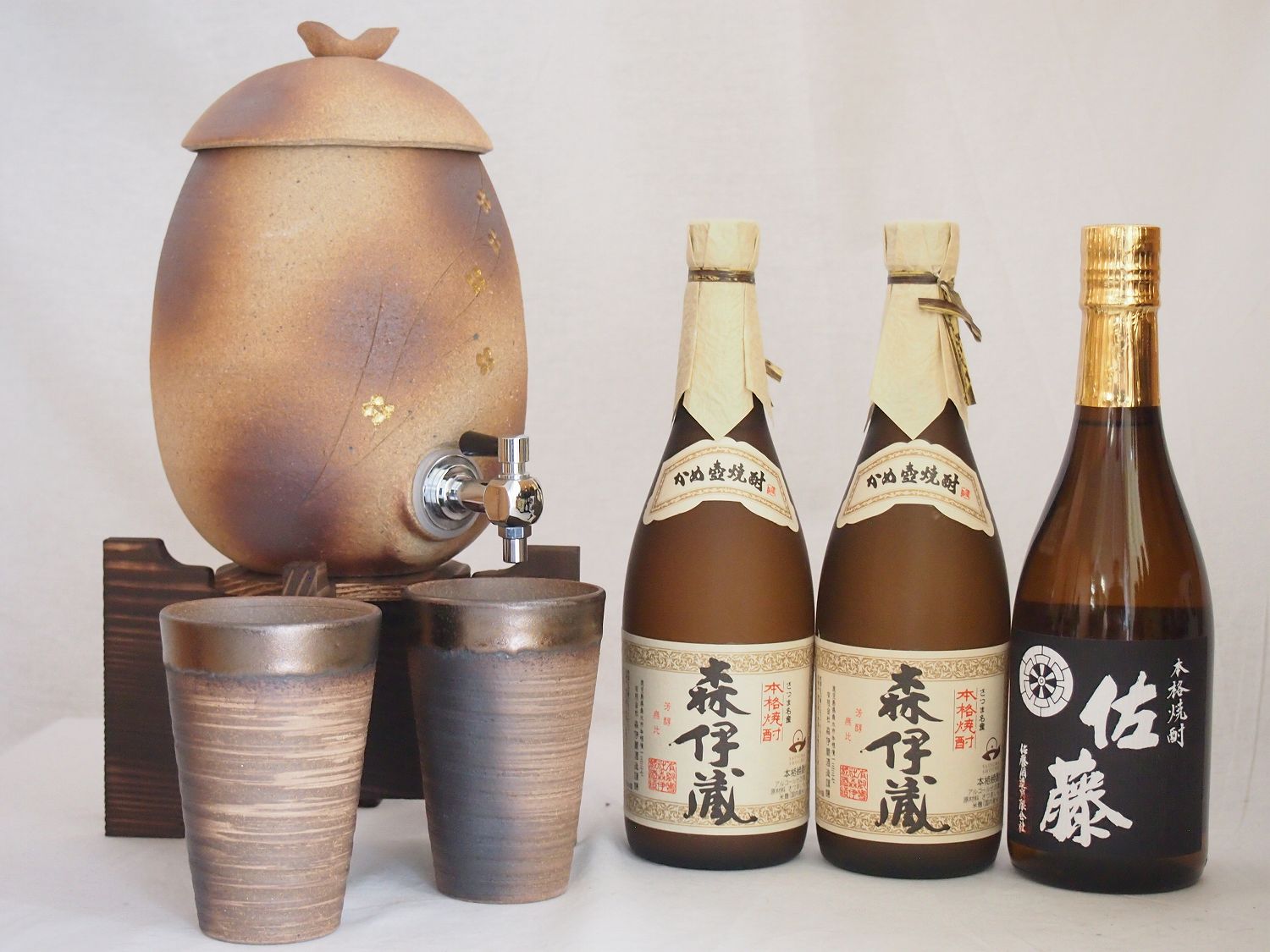 信楽焼・明山窯 焼酎サーバー 火色金小紋 220...の商品画像