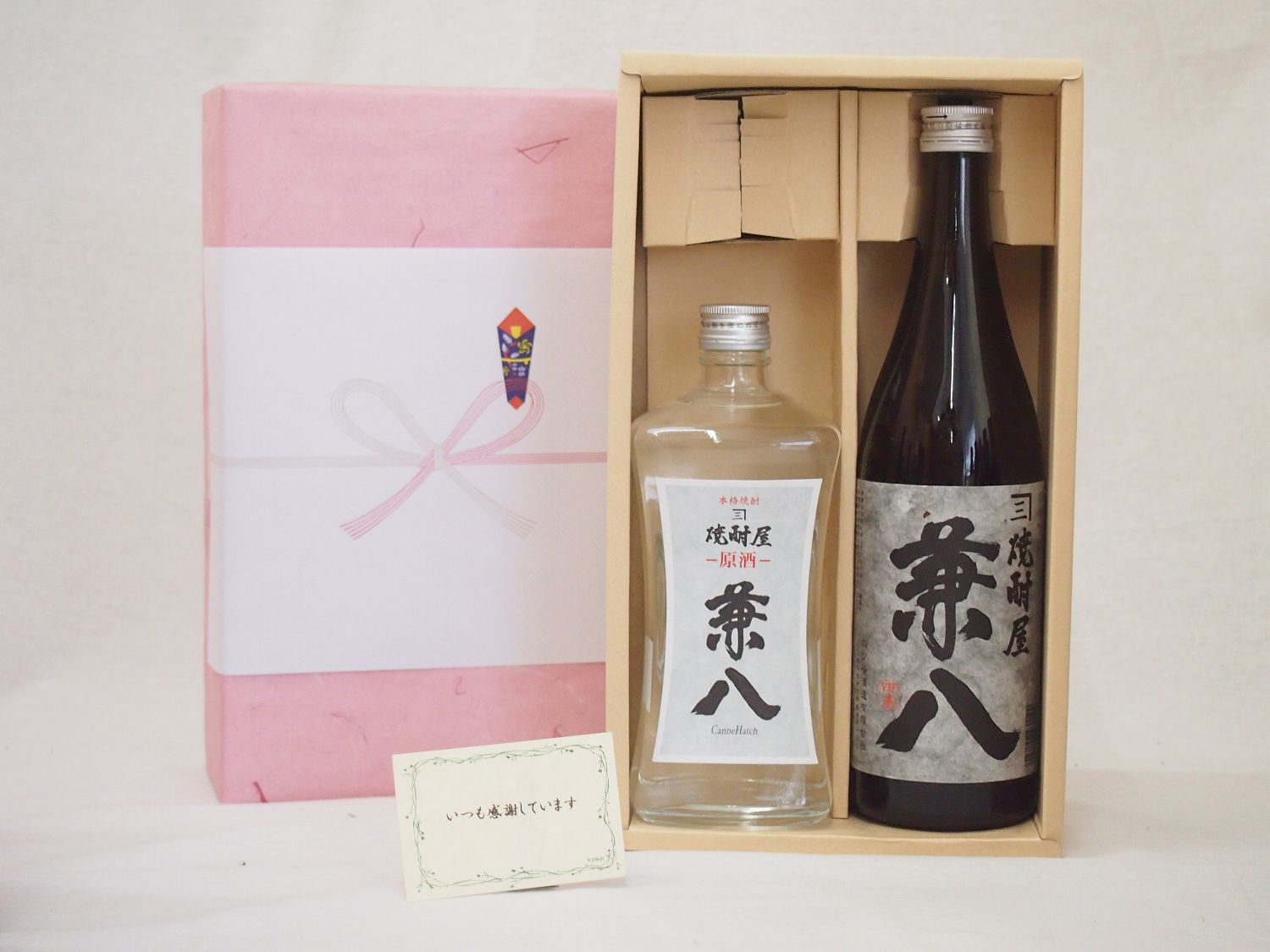 冬の贈り物お歳暮 感謝贈り物ボックス 麦焼酎 2本セット(四ツ谷酒造 兼八原酒 麦 720ml 兼八 麦 720ml)