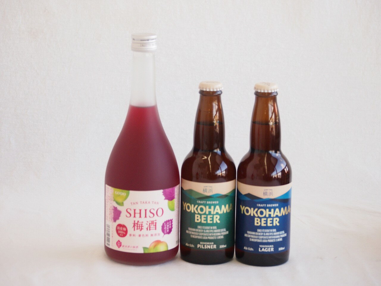 鍛高譚とクラフトビール3本セット(合同酒精鍛高譚の梅酒12度(北海道) 横浜ビール ピルスナー(神奈川県)..