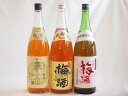 梅酒3本セット(芋焼酎仕込五代梅酒(鹿児島) 国産梅100%夢の実(宮崎) 青梅使用小正の梅酒(鹿児島)) 1800ml×3本