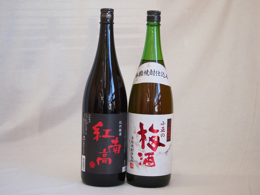 梅酒2本セット(紅南高梅酒20度(和歌山) 青梅使用小正の梅酒(鹿児島)) 1800ml×2本