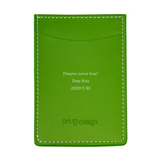 【名入れ】 パスケース グリーン