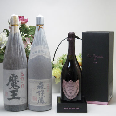 森伊蔵 セレクションSAKE史上最強福袋3本セット(芋焼酎魔王1800ml 芋焼酎森伊蔵1800ml ドン ペリニヨン ロゼ750ml)