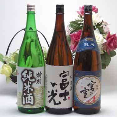 日本酒 三重県地酒純米酒3本セット 早川酒造場 安達本家酒造 宮崎本店 1800ml×3本